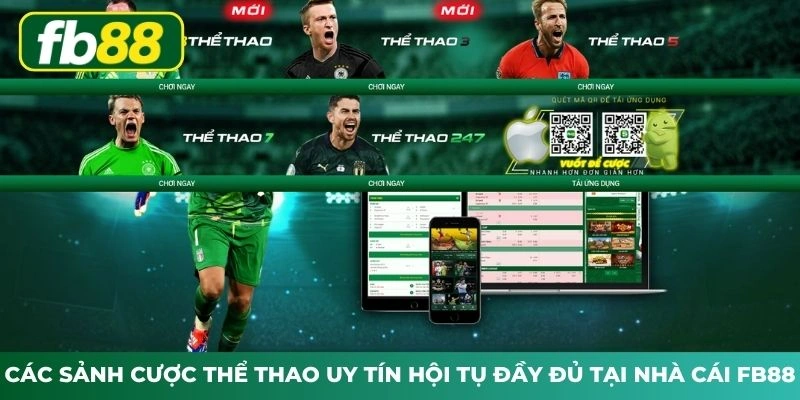 Các sảnh cược thể thao uy tín hội tụ đầy đủ tại nhà cái FB88
