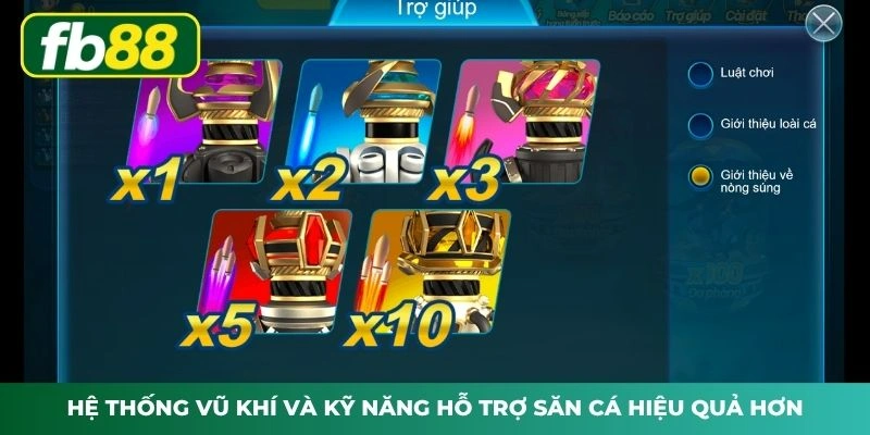 Hệ thống vũ khí và kỹ năng hỗ trợ săn cá hiệu quả hơn