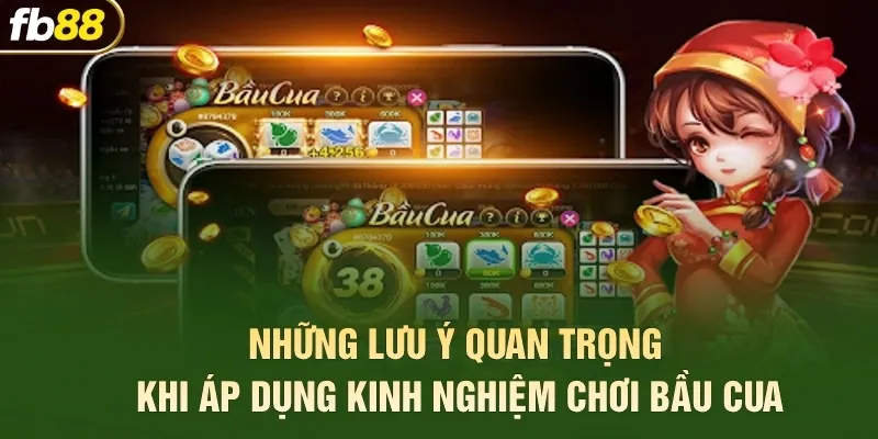 Những lưu ý quan trọng khi áp dụng kinh nghiệm chơi bầu cua