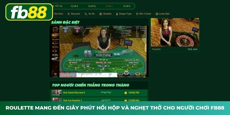 Roulette mang đến giây phút hồi hộp và nghẹt thở cho người chơi FB88